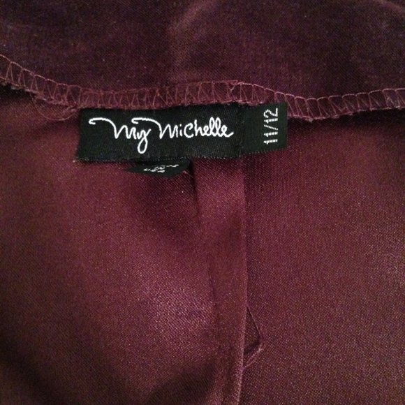 Skirt-Wine Color Velvet-Mid Length Short - Picture 8 of 8